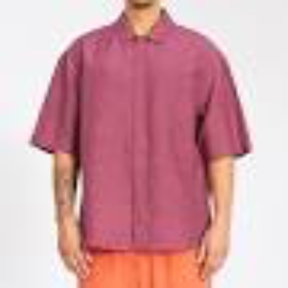 New S.K manor hillSage Magenta Viscose and linen shirt - Picture 1 of 3